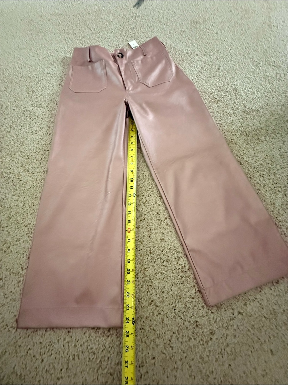 NWT Anthropologie Maeve Colette Metallic Pink Crop pants - Picture 8 of 9